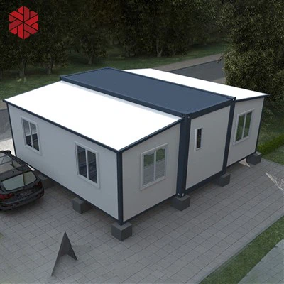 Montažna modularna zložljiva bivalna hiša z razširljivimi kontejnerji